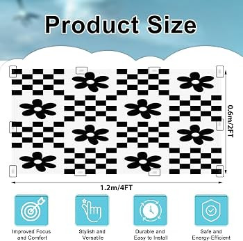 6 Pack Fluorescent Light Covers for Ceiling Lights Cute Patchwork Floral Seamless Pattern Black W... | Amazon (US)