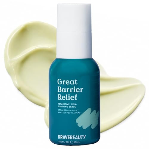 KraveBeauty Great Barrier Relief Serum for Dry or Sensitive Skin, Hydrates and Repairs the Skin Barrier, Soothing Facial Serum with Ceramides & Niacinamide, Fragrance Free, 45 mL | Amazon (US)