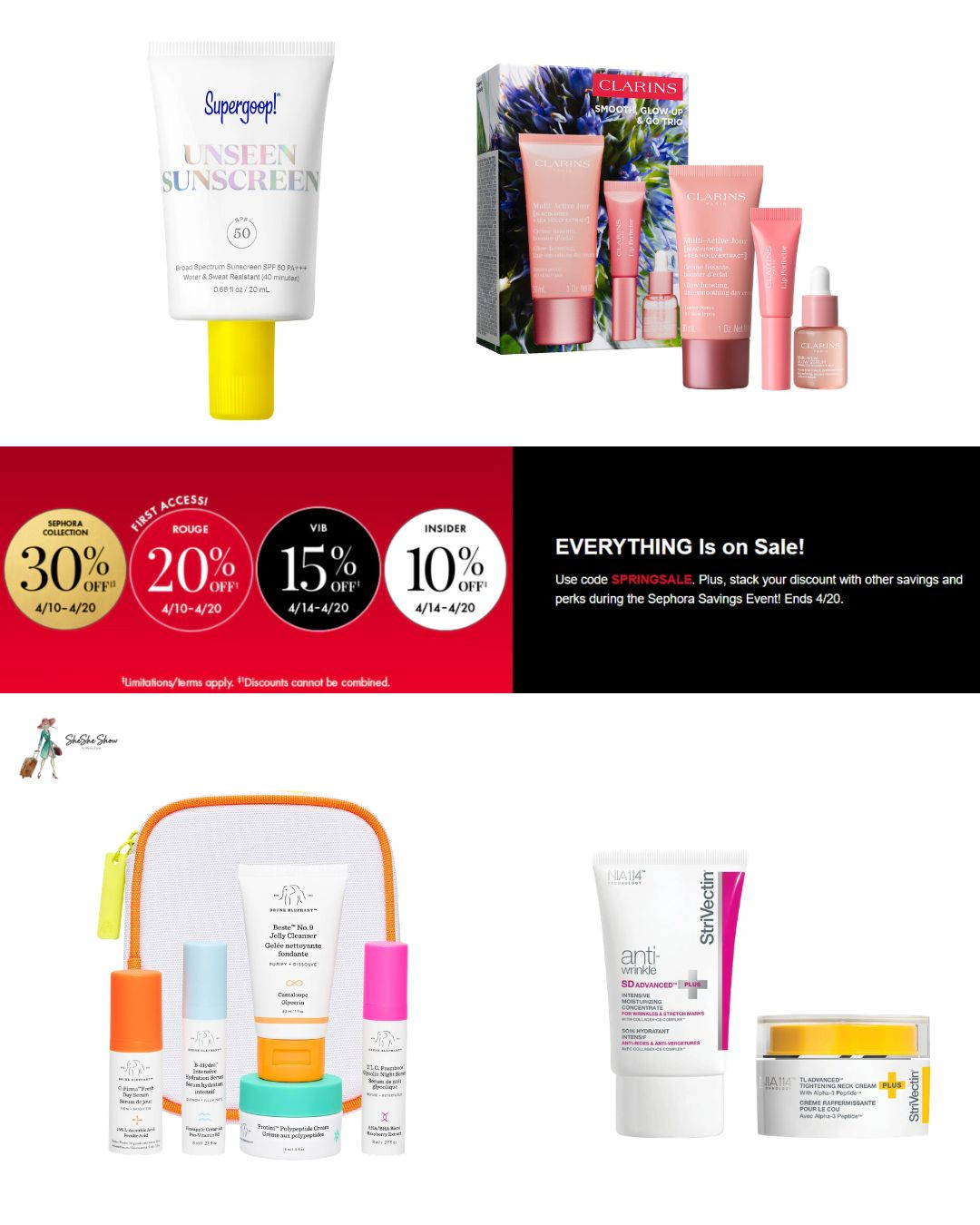  a few of my favorite skin care and sunscreens on sale at Sephora
Teens love Drunk Elephant and so do I. 
Strivectin for mature skin. Sunscreen a must. I like Supergoop
 

#LTKOver40 #LTKselfcare #LTKBeauty