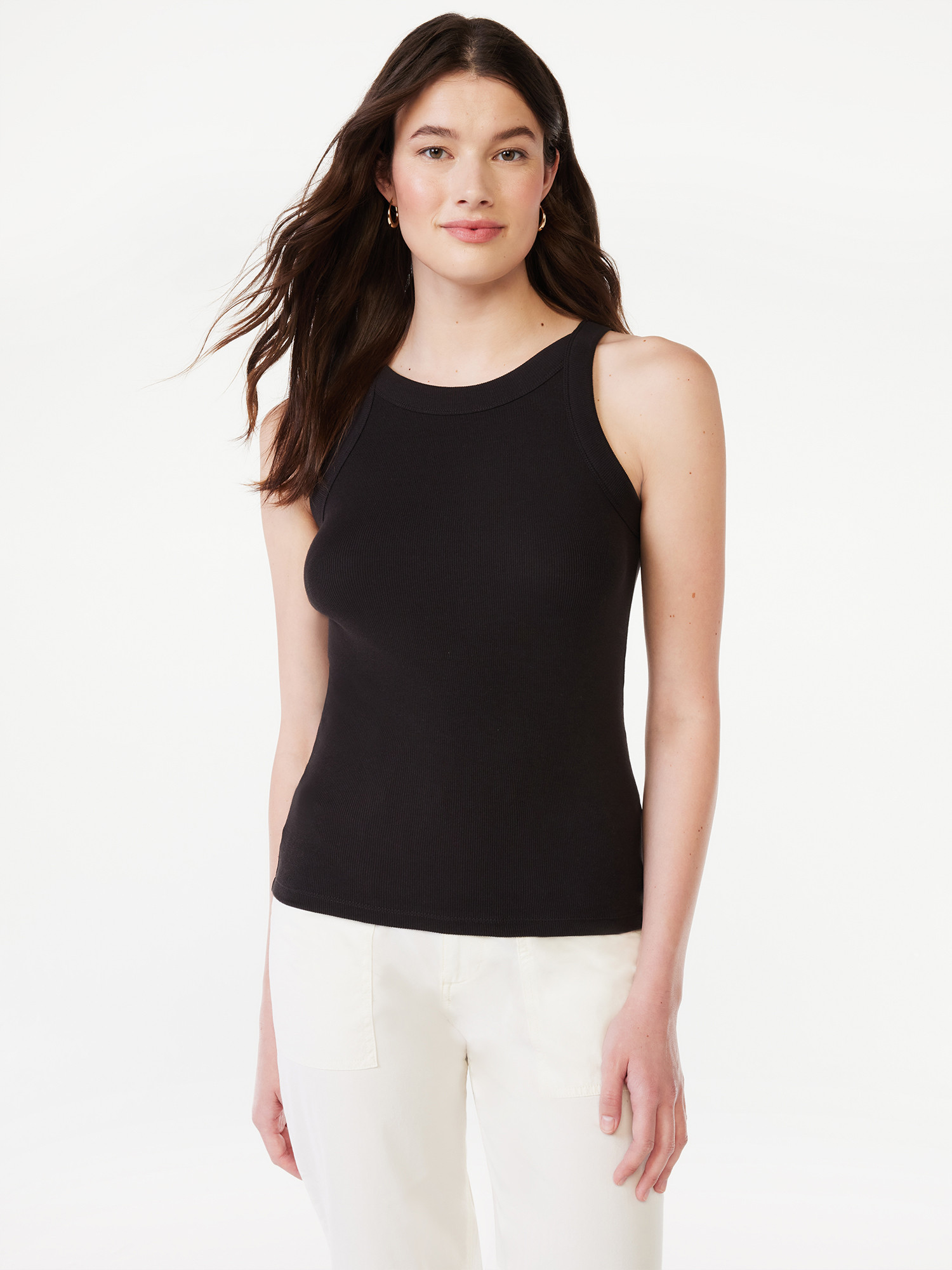 Free Assembly Women's Ribbed Racer Back Tank Top, Sizes XS-XXXL | Walmart (US)