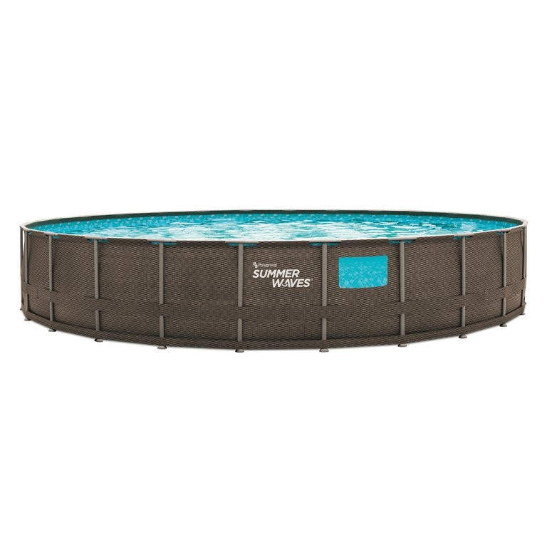 Summer Waves 26ft Dark Double Rattan Crystal Vue Elite Frame Pool - Walmart.com | Walmart (US)