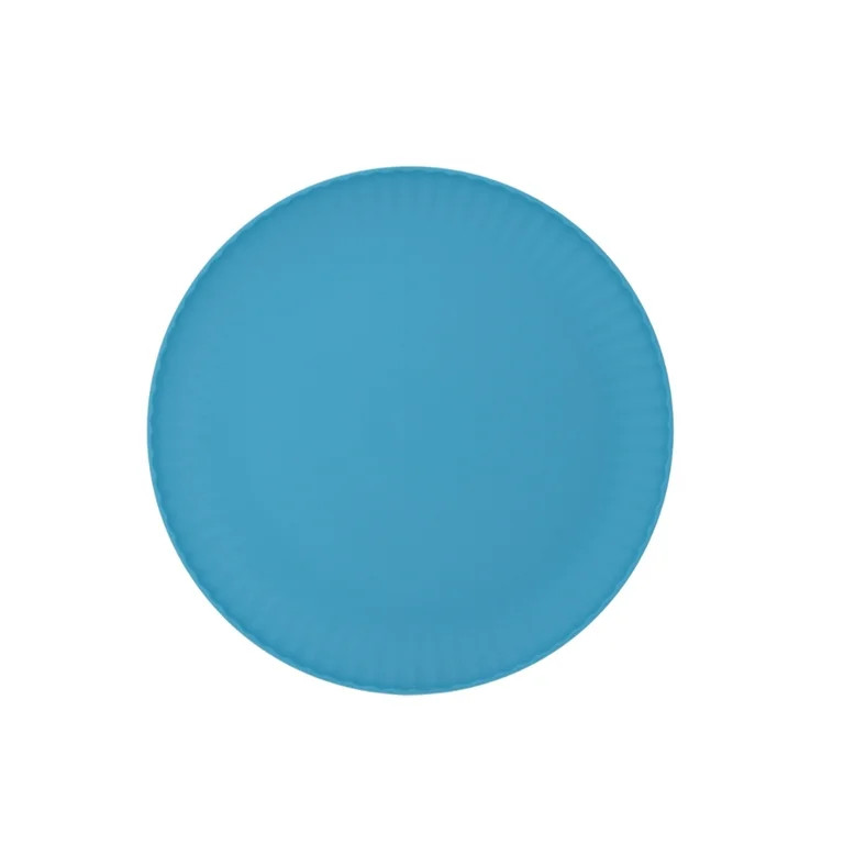 Mainstays - Blue Round Plastic Plate, Ribbed, 10.5 inch | Walmart (US)