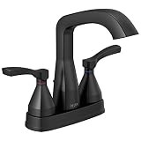 Delta Faucet Stryke Matte Black Bathroom Faucet, Centerset Bathroom Faucet, Diamond Seal Technology, | Amazon (US)