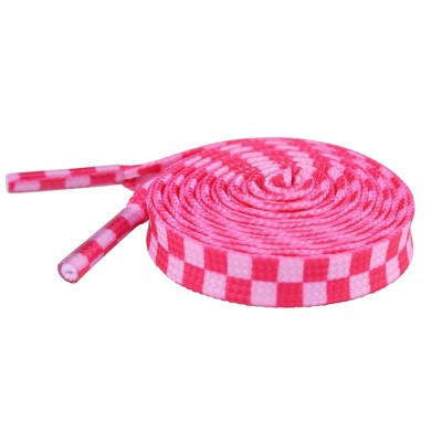 INSPIRE CHIC Two-Color Checkered Flat Plaid Shoelaces for Sneaker Shoes 1 Pair 160cm/63" Rose Red and Pink | Target