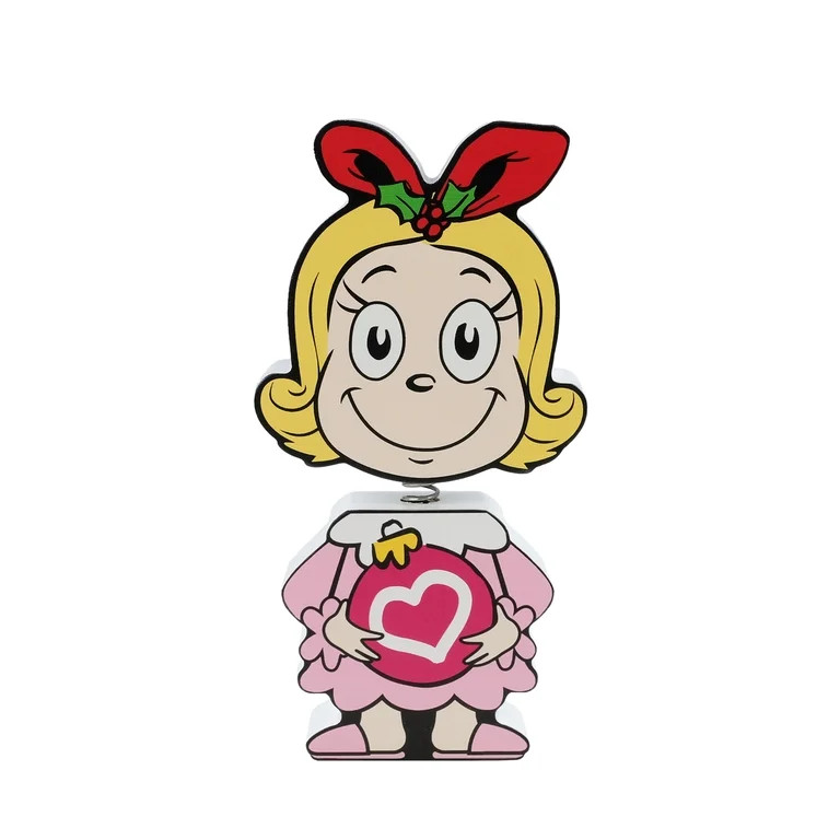 How The Grinch Stole Christmas, Cindy-Lou Who Chunky Woodblock Bobblehead, 6.5" Tall, Wood, Pink,... | Walmart (US)