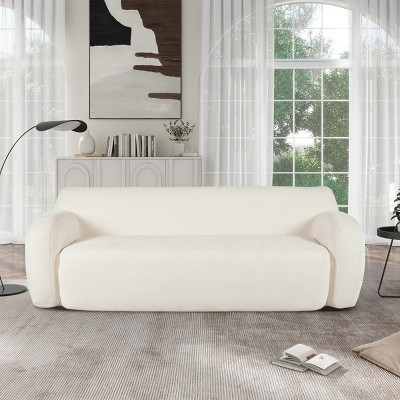 81" Cloud Compression Sofa Lazy Boy Sofas Curved Couch Sofa Minimalist Design 3-Seater Sofa For Living Rooms,Bedrooms,Apartments,Beige-Cuddlewood | Target