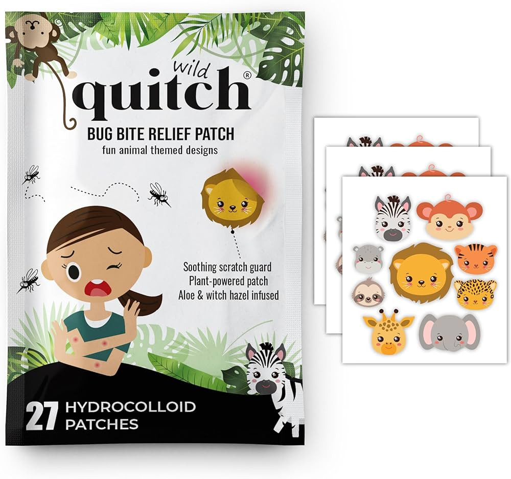 Quitch Mosquito Bite Relief Safari Animal Patches, Bug Bite Anti Itch Cream Alternative for Kids ... | Amazon (US)