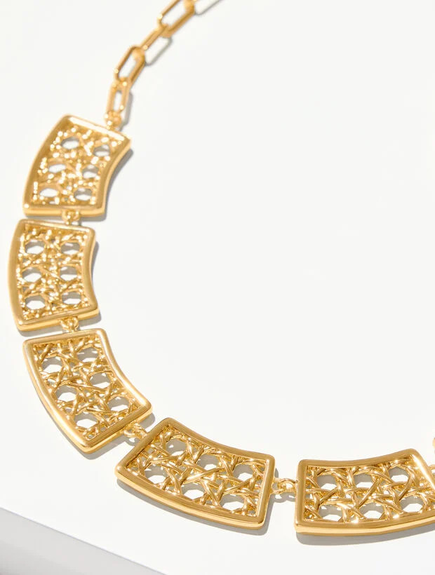 Rattan Texture Collar Necklace | Talbots