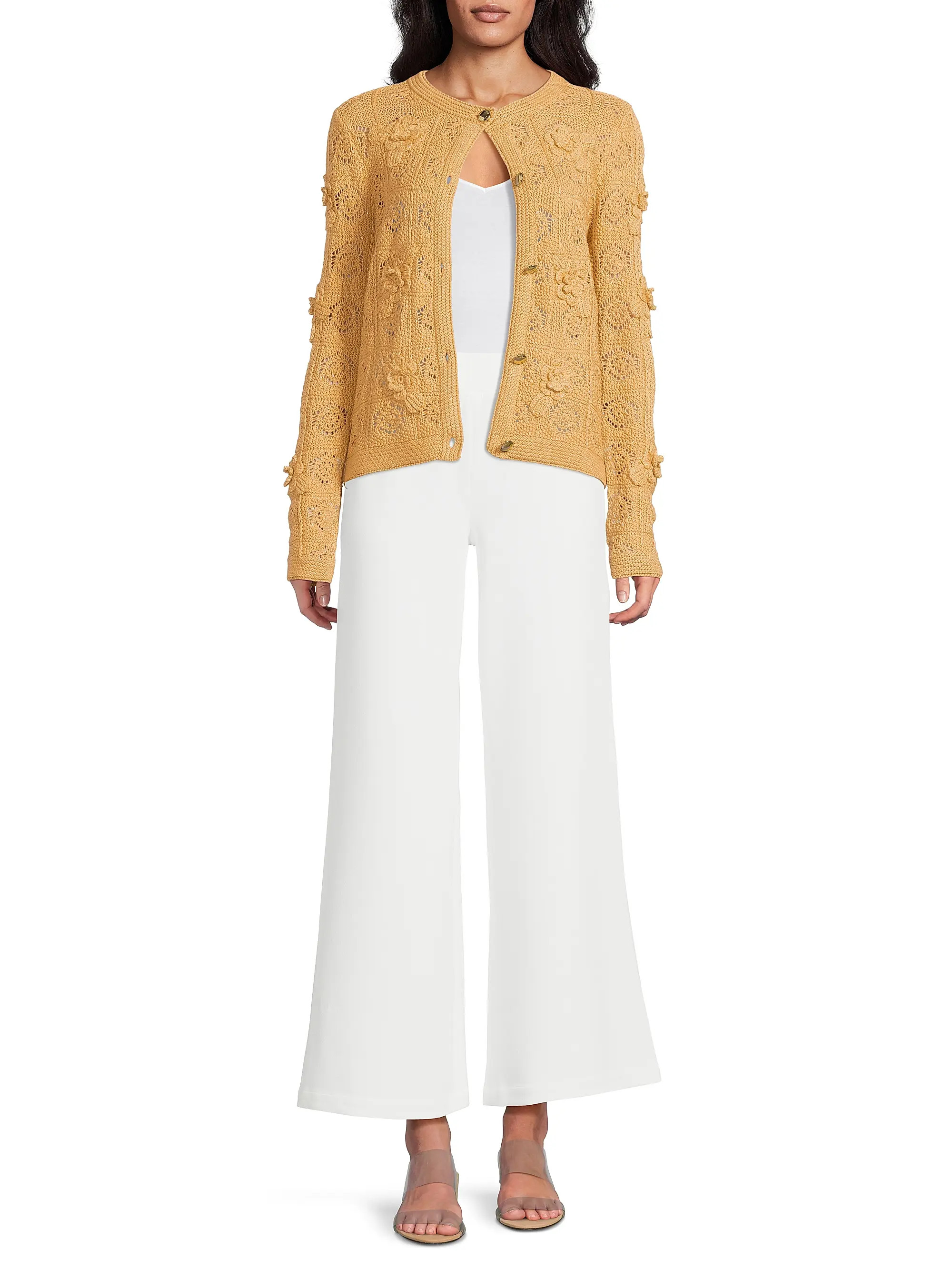 Lilly Pulitzer Lenalie Floral-Crochet Cardigan | Saks Fifth Avenue | Saks Fifth Avenue