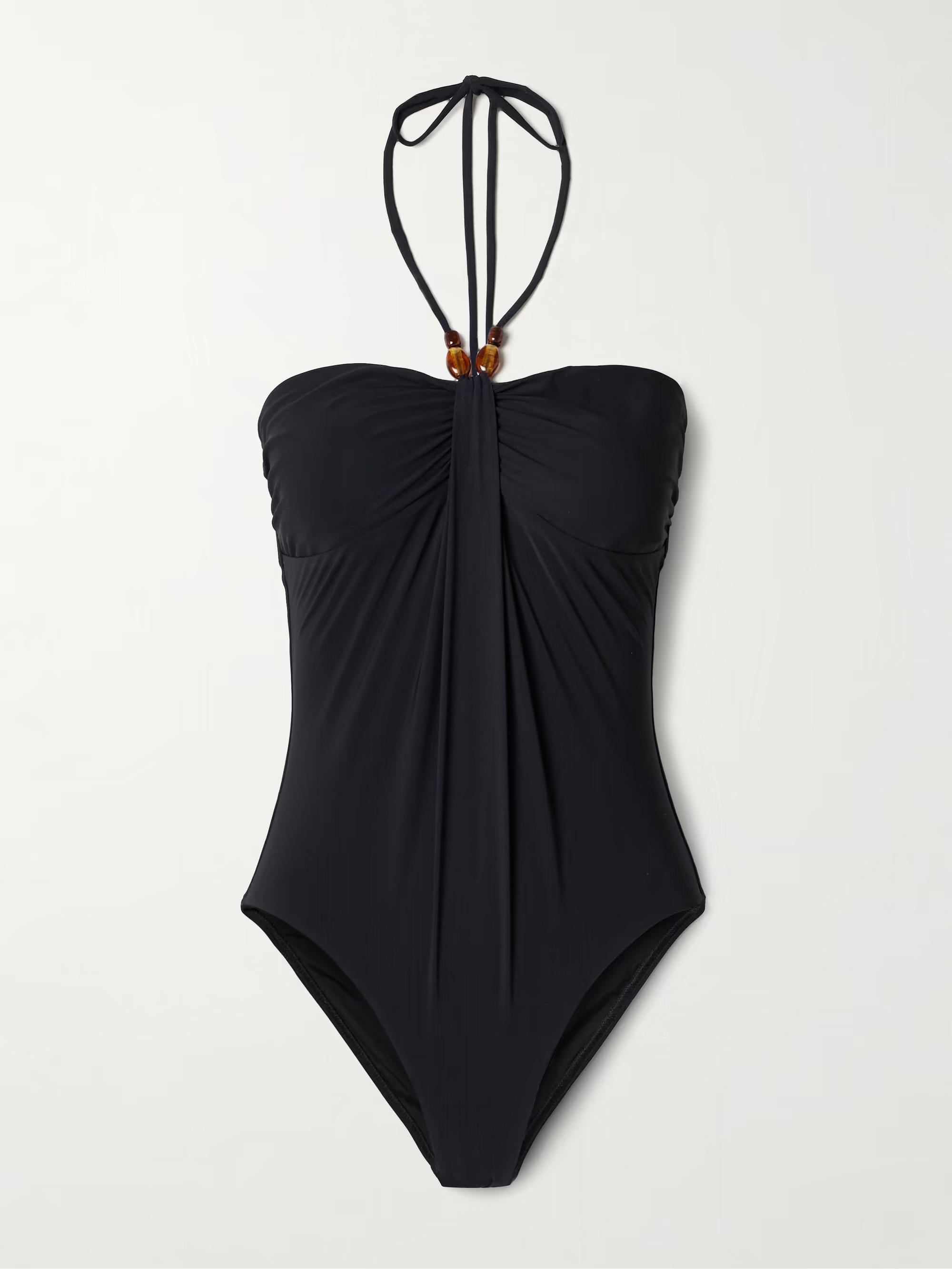 Wylie embellished draped halterneck swimsuit | NET-A-PORTER (US)