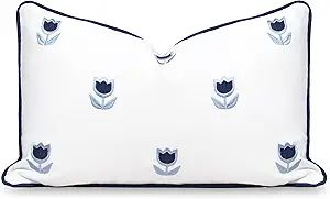 Hofdeco Premium Coastal Patio Indoor Outdoor Lumbar Pillow Cover Only, 12"x20" Water Repellent fo... | Amazon (US)