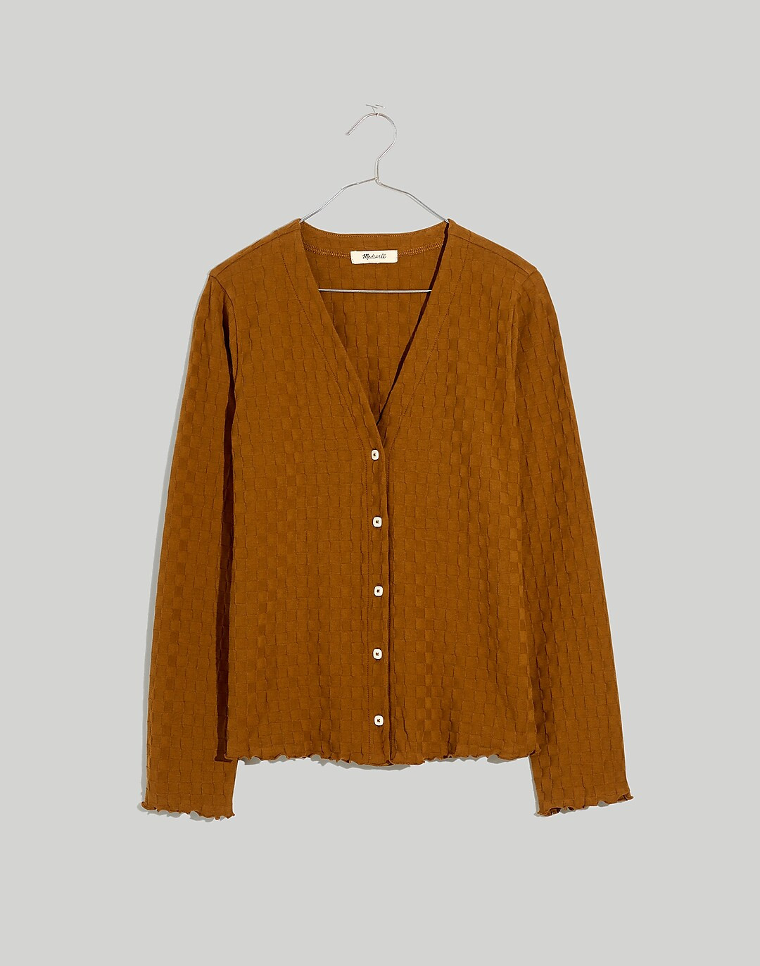 V-Neck Cardigan in Checkerboard Jacquard | Madewell