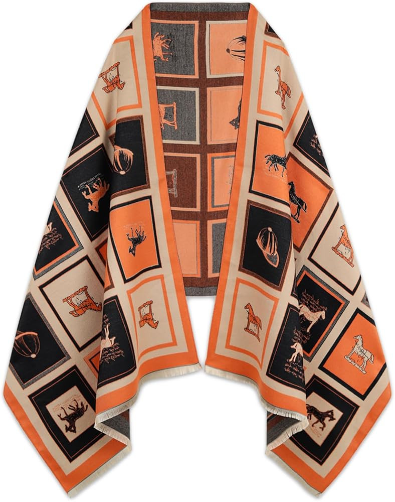 EXTREE Scarfs for Women Pashmina Silky Shawl Wrap for Evening Dressing Blanket Open Front Poncho ... | Amazon (US)