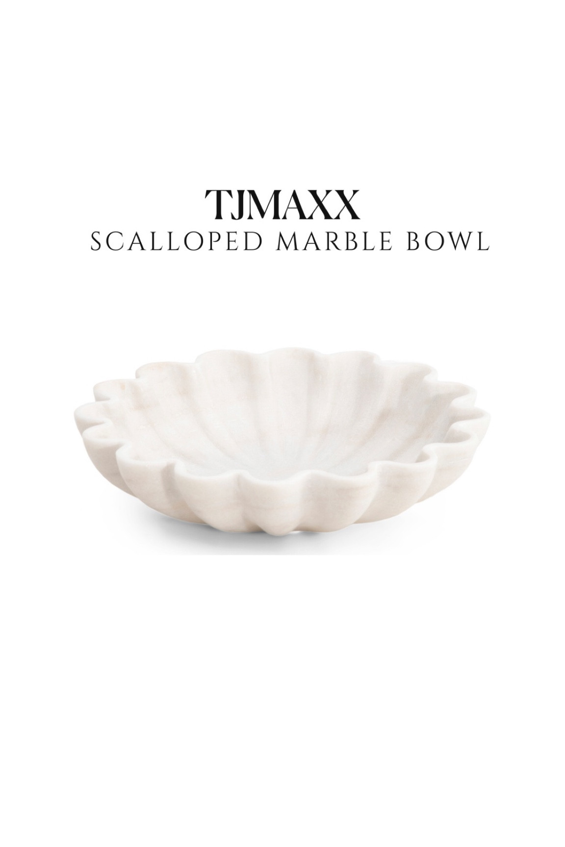 My scalloped marble bowl is back at tjmaxx! Always goes fast!! 

Scalloped bowl tjmaxx finds 

#LTKunder50 #LTKhome #LTKsalealert