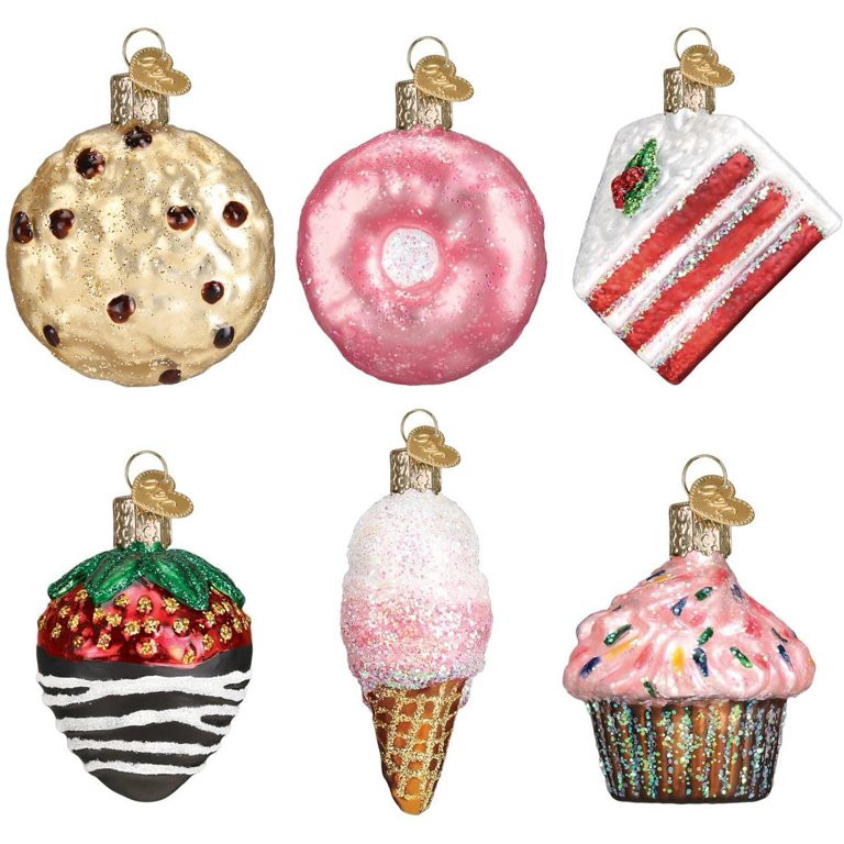 Old World Christmas Glass Blown Christmas Ornament, Mini Dessert 6-Piece Set | Walmart (US)