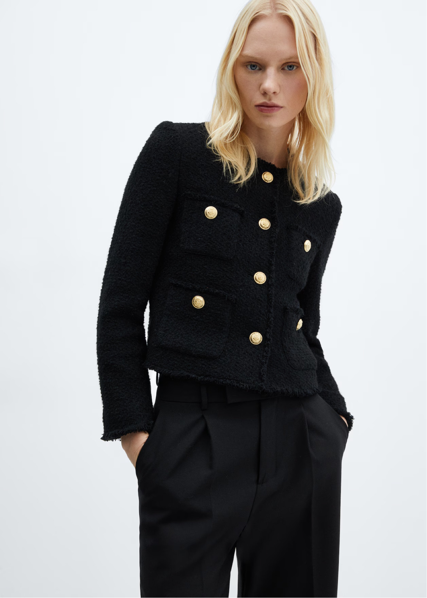 These two variations of the pocket tweed jackets from Mango are in the sale and a fabulous addition to your workwear wardrobe 