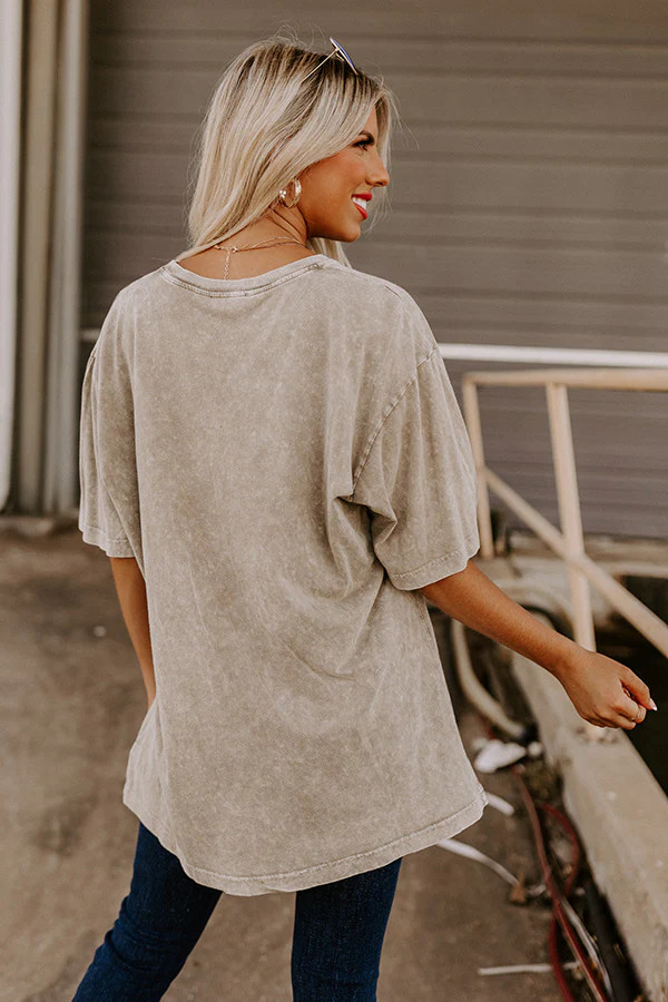 America Mineral Wash Graphic Tee In Martini Olive | Impressions Online Boutique