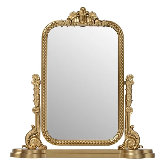 Mainstays Ornate Tilting Gold Tabletop Mirror | Walmart (US)