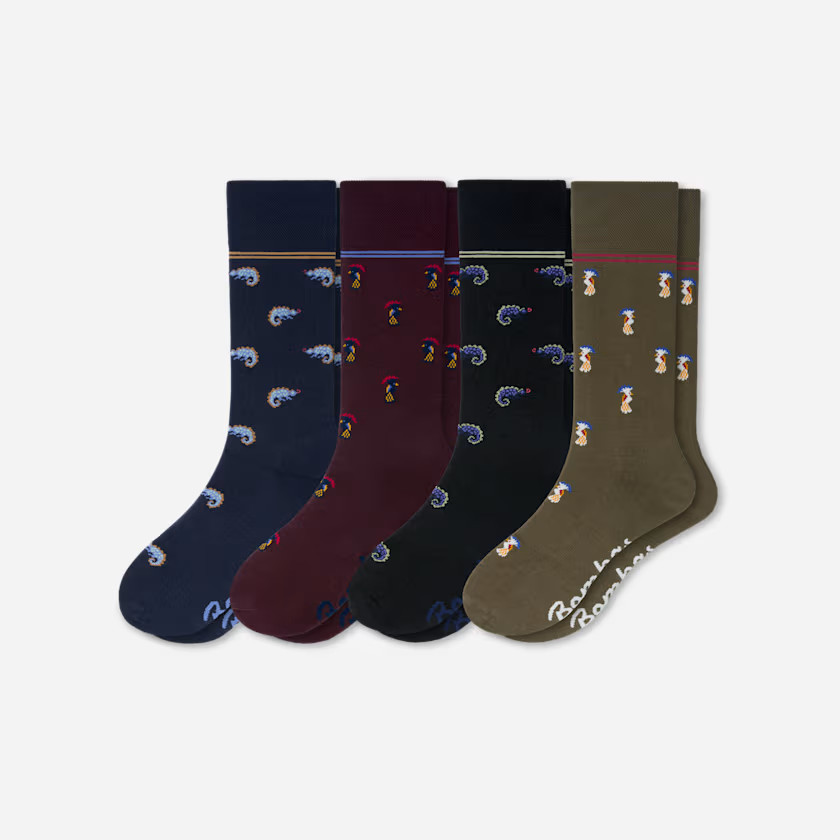 Men's Rainforest Dress Calf Sock 4-Pack | Bombas