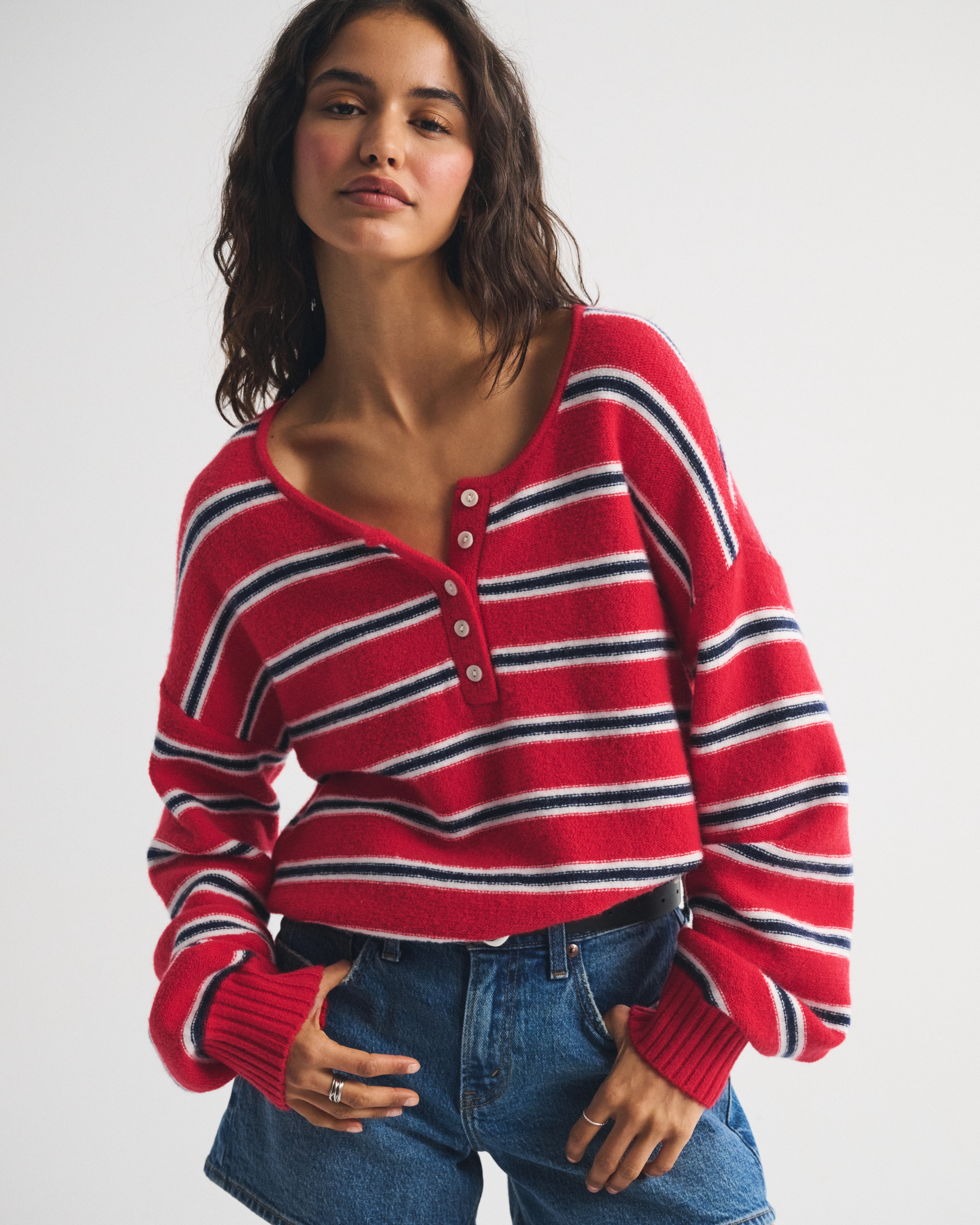 Merino Wool-Blend Henley Sweater | Abercrombie & Fitch (US)