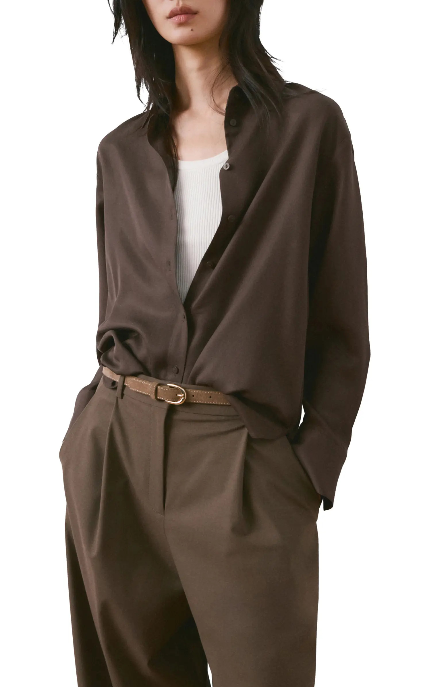 MANGO Straight Button-Up Shirt | Nordstrom | Nordstrom