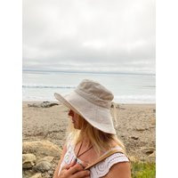 Sun Hat For Women in Neutral Beige Linen Fabric With Wide Brim & Adjustable Fit | Etsy (US)