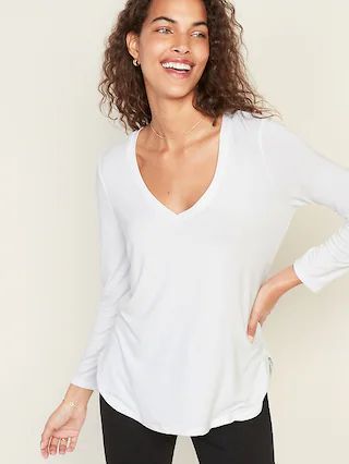 Luxe Bracelet-Sleeve V-Neck Tee for Women | Old Navy (US)