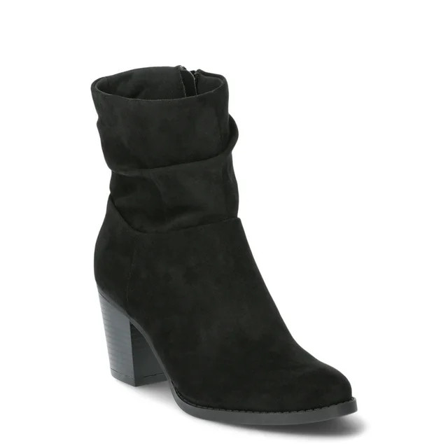 Time and Tru Women's Western Slouch Heeled Booties, Sizes 6-11 - Walmart.com | Walmart (US)