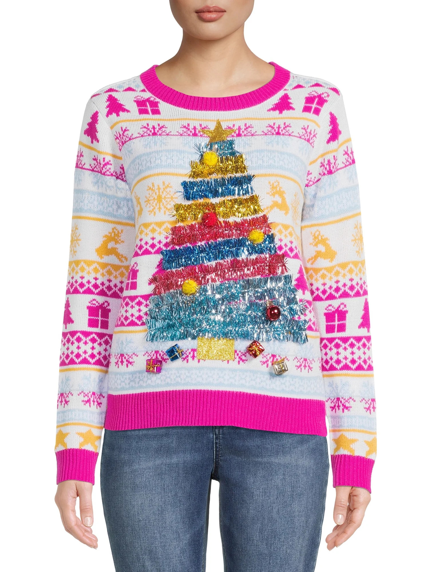 No Boundaries Junior's Christmas Sweater - Walmart.com | Walmart (US)