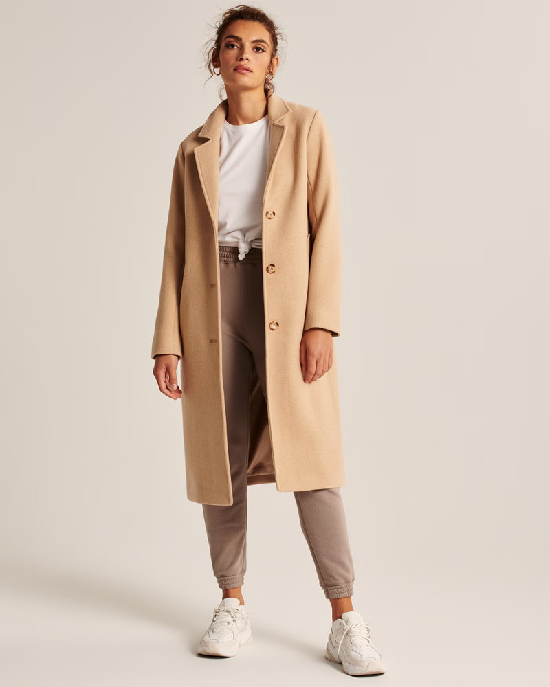 Calf-Length Dad Coat | Abercrombie & Fitch (US)