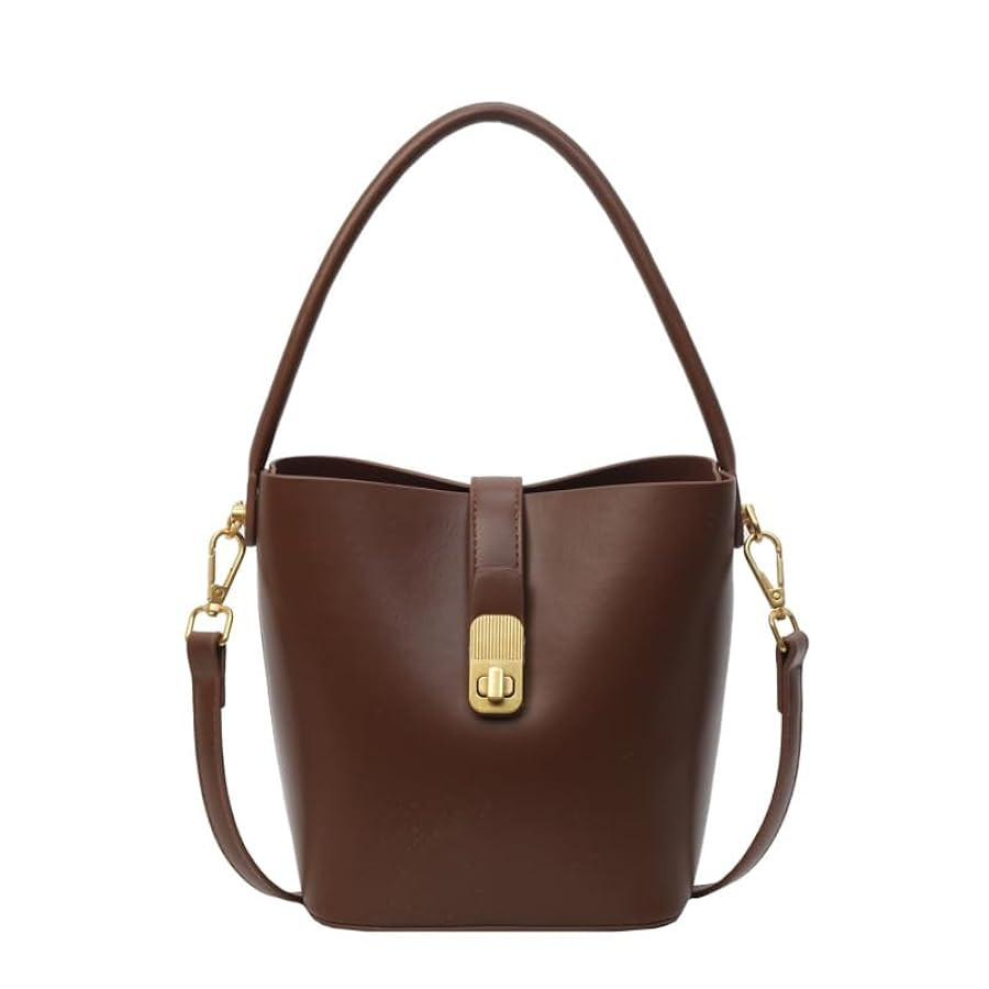 Bucket Bag for Women Stylish Shoulder Bag PU Leather Crossbody Bag Trendy Purse with Zipper Closu... | Amazon (US)