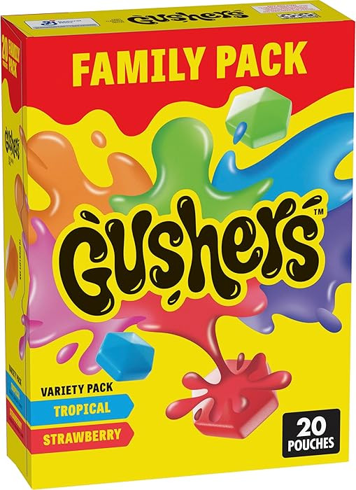 Gushers Fruit Flavored Snacks Family Pack, Tropical & Strawberry Flavors, Gluten Free Gummy Kids ... | Amazon (US)