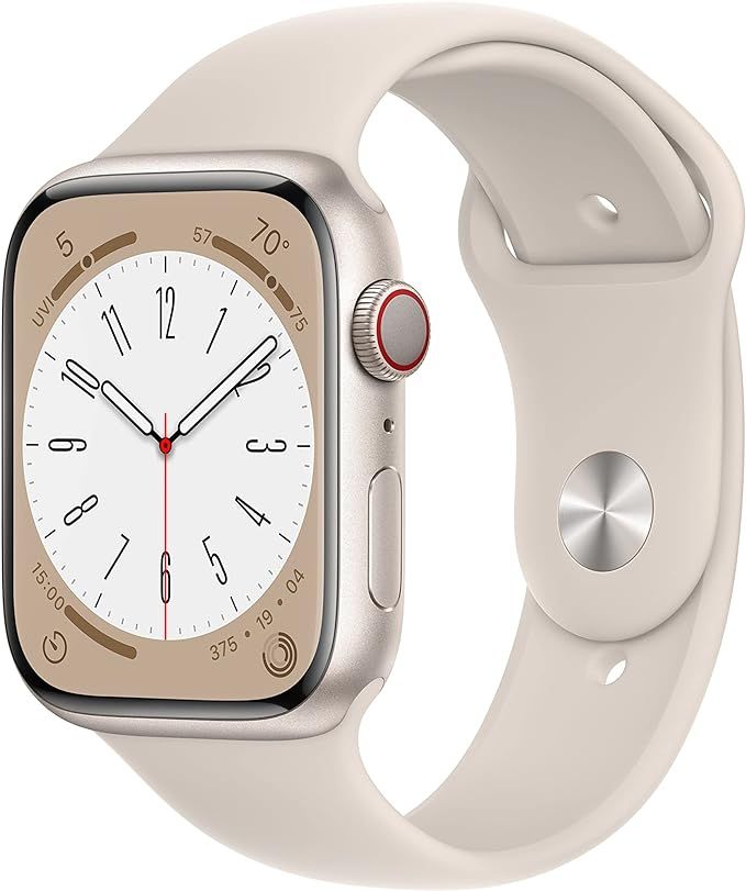 Apple Watch Series 8 [GPS + Cellular 45mm] Smart Watch w/ Starlight Aluminum Case with Starlight ... | Amazon (US)