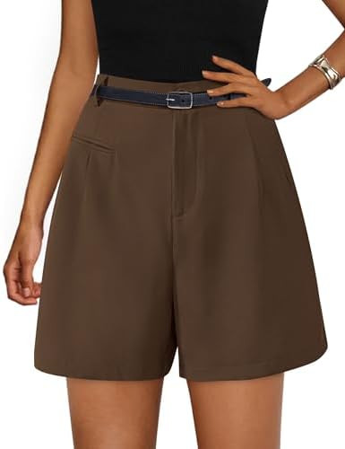 PRETTYGARDEN Shorts for Women Dressy 2026 Summer Elastic High Waisted Wide Leg Business Casual Wo... | Amazon (US)