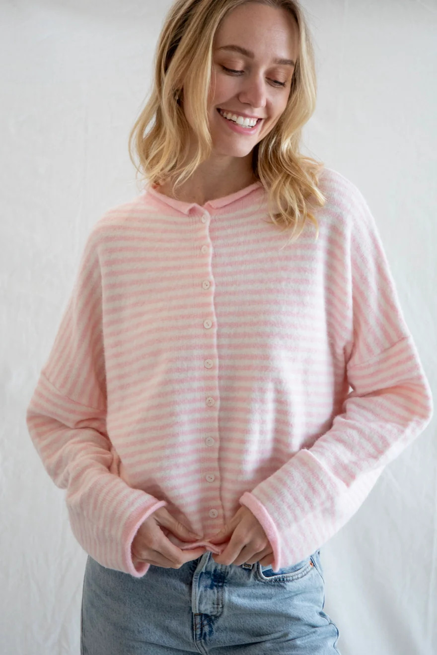 Church Girl Knit - Bubblegum Pink Stripe | Shop Fruitful Co.
