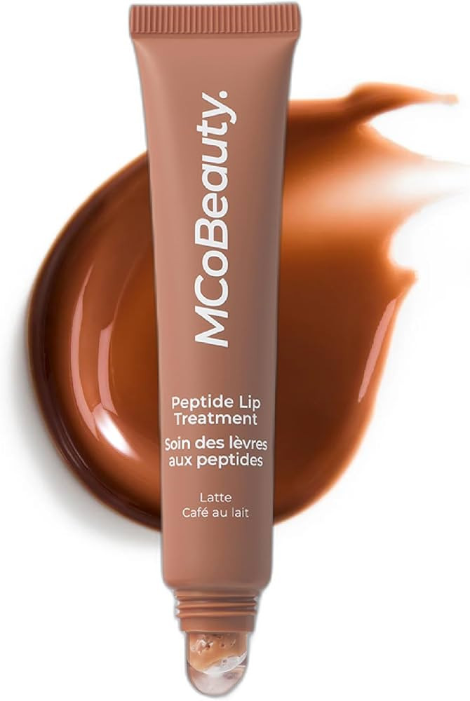 MCoBeauty Peptide Lip Treatment - Latte High Gloss Lip Plumper | Nude Tinted Glaze, Hydrating Cre... | Amazon (UK)