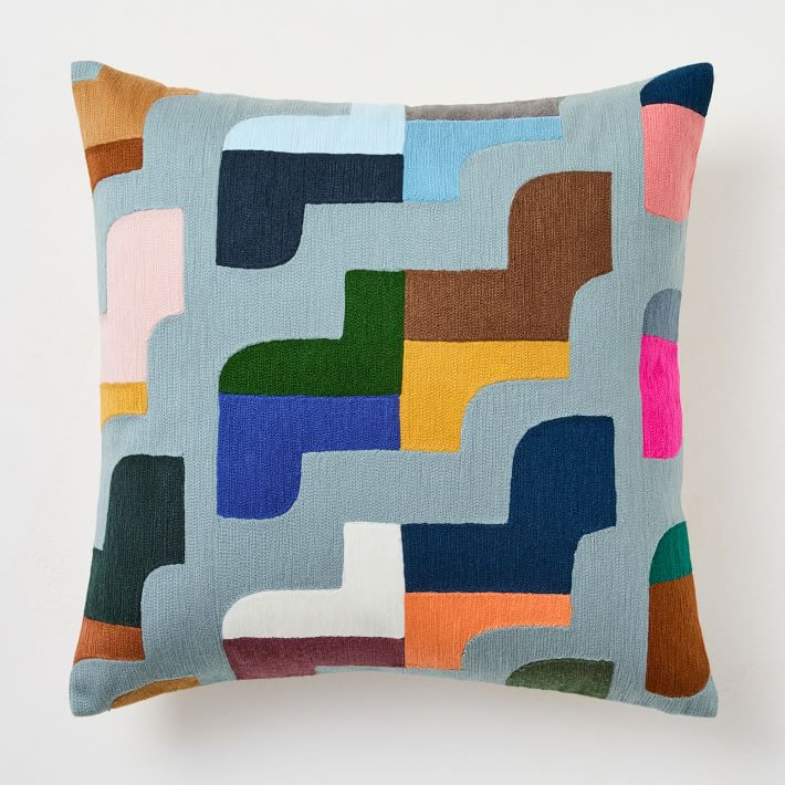 Crewel Descending Shapes Pillow Cover | West Elm (US)