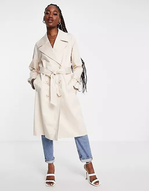 Ever New belted trench coat in stone | ASOS (Global)