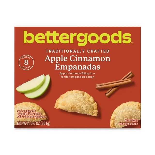 bettergoods Apple Cinnamon Empanadas, 10.6 oz, 8 Count (Frozen) - Walmart.com | Walmart (US)