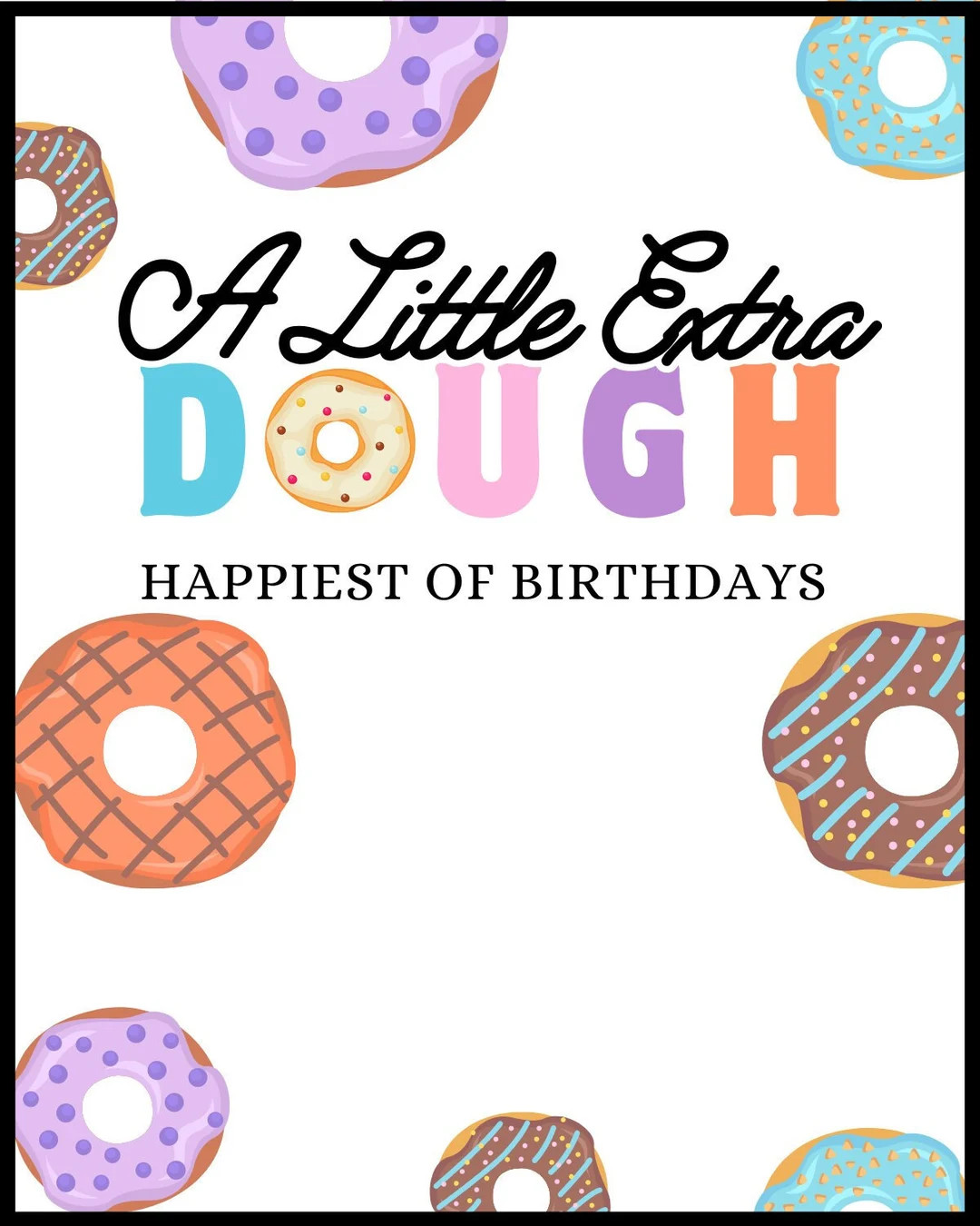 A Little Extra Dough Happy Birthday Gift Tag | Birthday Gift Ideas | Tag for Gift Card or Money |... | Etsy (US)