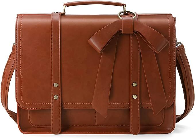 ECOSUSI Women Briefcase PU Leather Laptop Bag College Satchel fit 15.6" Laptop | Amazon (US)