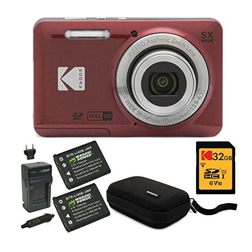 KODAK PIXPRO Friendly Zoom FZ55 Digital Camera (Red) Bundle with 32GB SD Card, Camera Case, and Battery Travel Charger (4 Items) | Amazon (US)