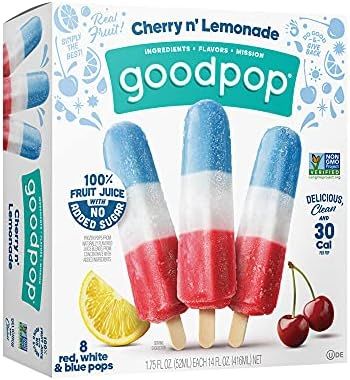 Goodpop, Frozen Pops Cherry Lemonade Red White Blue, 1.75 Fl Oz, 8 Pack | Amazon (US)