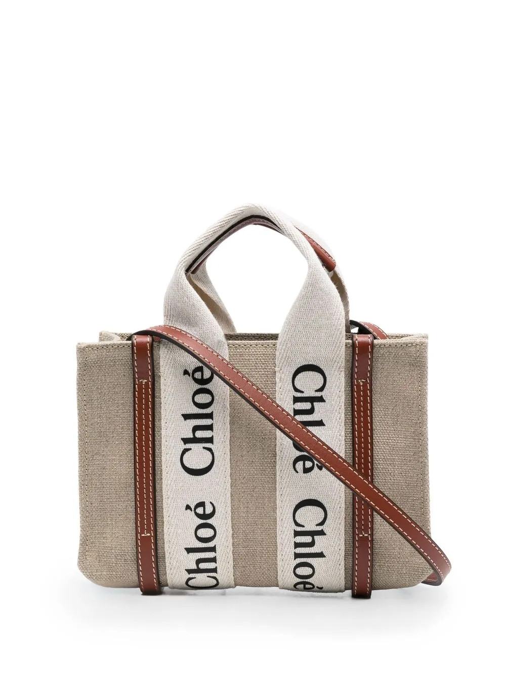 Woody linen tote bag | Farfetch Global