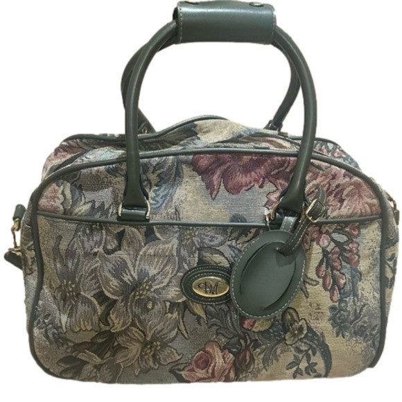 DVF Exclusively for Rosenfeld Luggage vintage green floral fabric weekender bag | Poshmark