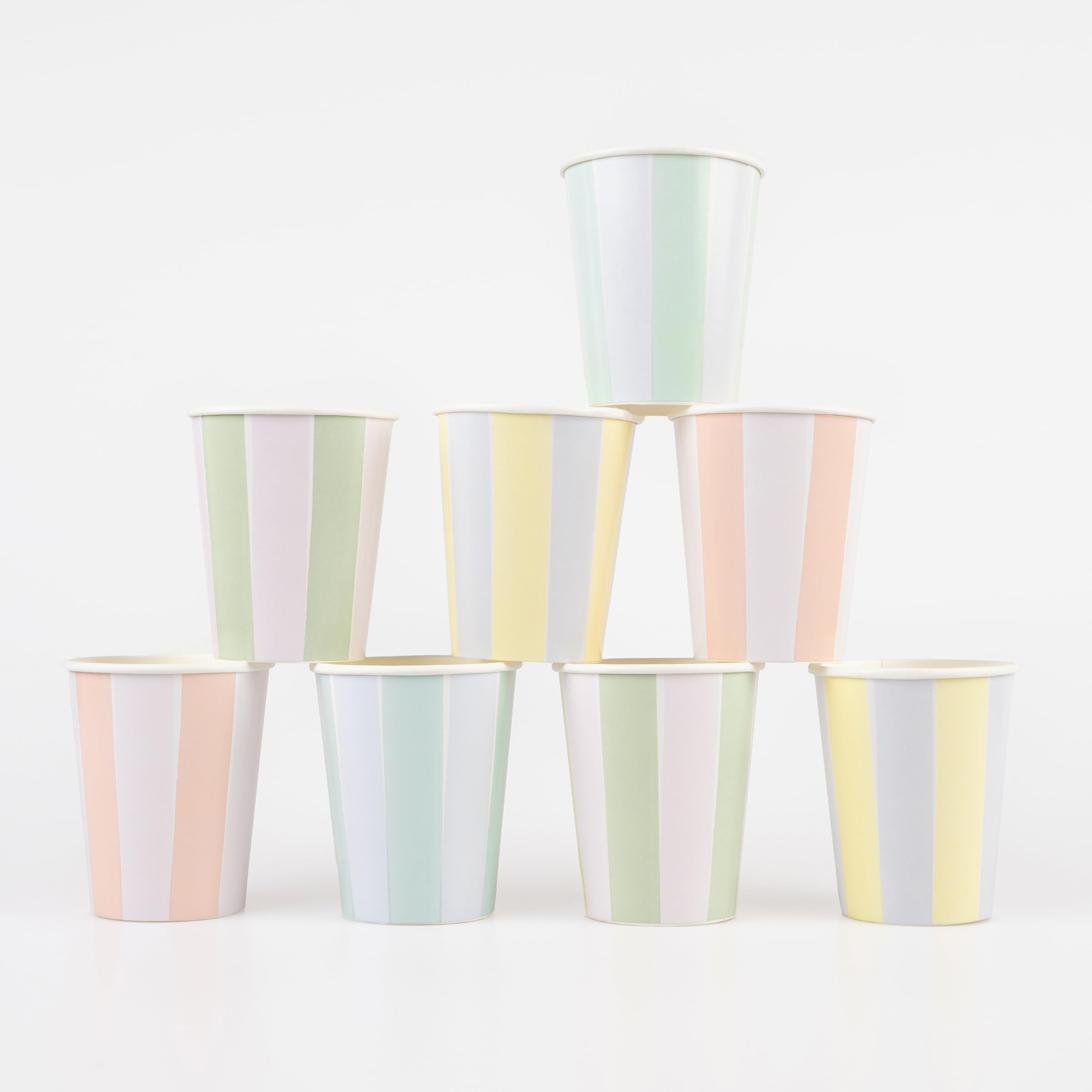 Meri Meri Pastel Striped Cups (Pack of 8), Pastel Paper Cups, 9oz Cute Disposable Party Cups, Siz... | Amazon (US)