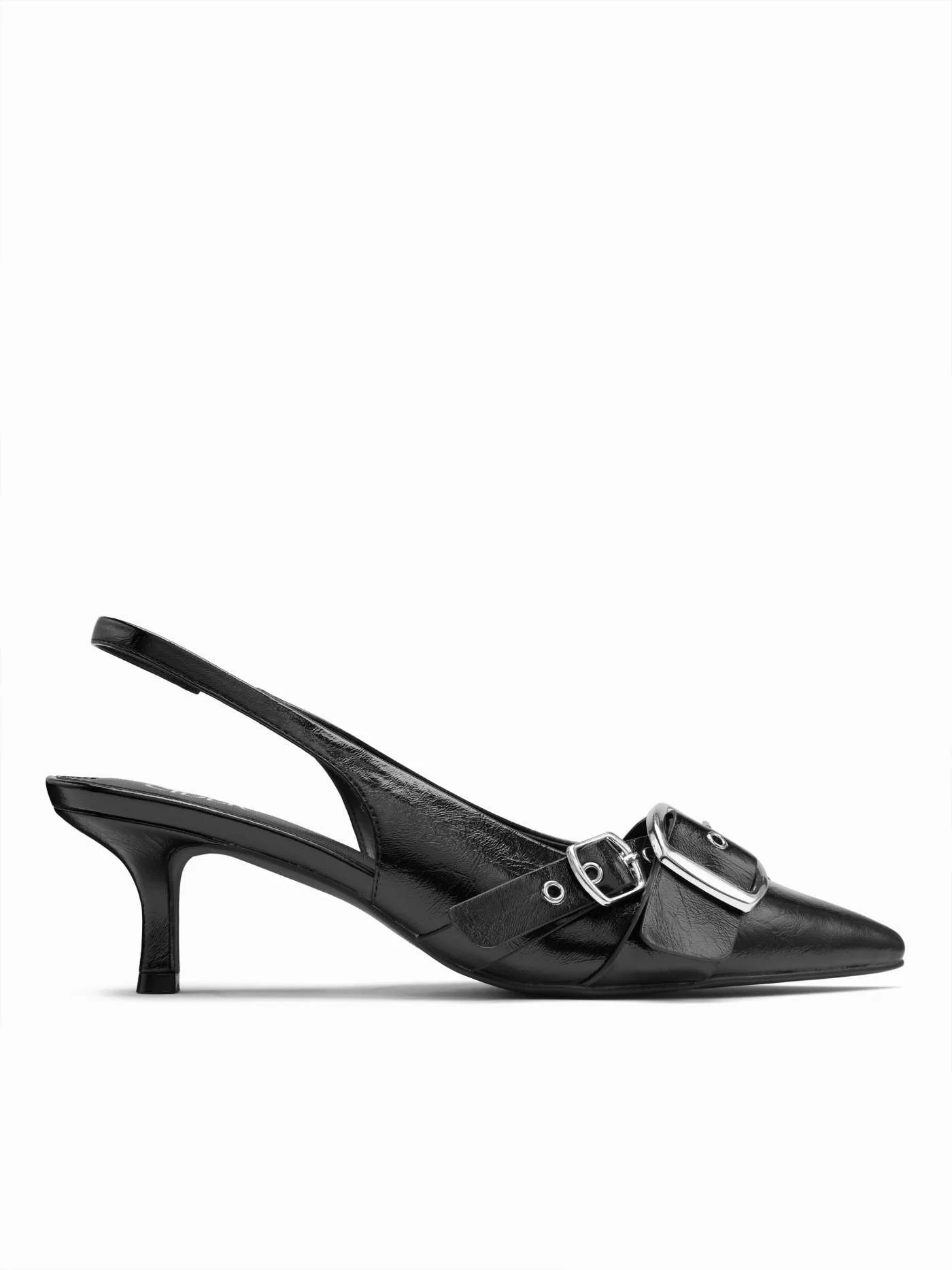 POINTED TOE BUCKLE  KITTEN HEELS For Daily Casual | Cider