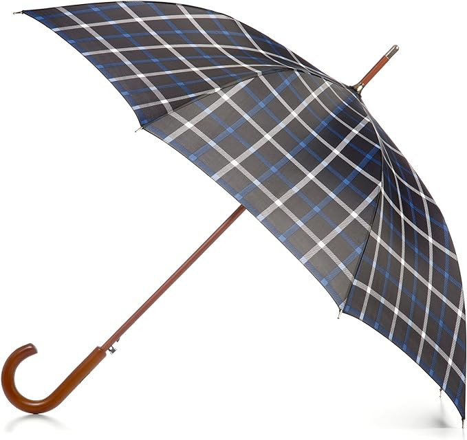 Totes Eco Auto Open Umbrella Classic Wooden J Stick Handle with Easy Grip - Windproof, Rainproof ... | Amazon (US)