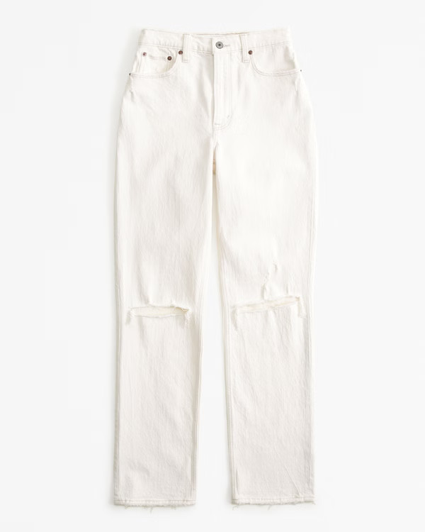 Women's Curve Love Ultra High Rise 90s Straight Jean | Women's Bottoms | Abercrombie.com | Abercrombie & Fitch (US)