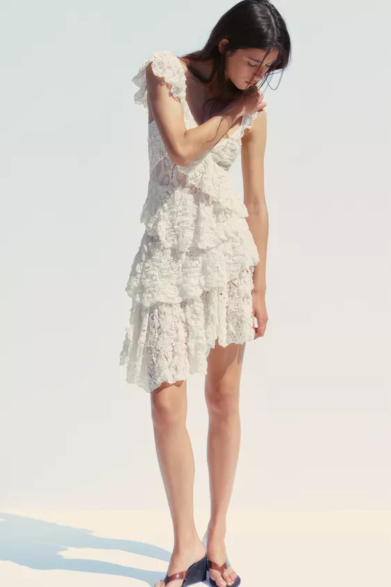 LACE RUFFLE DRESS | Zara UK